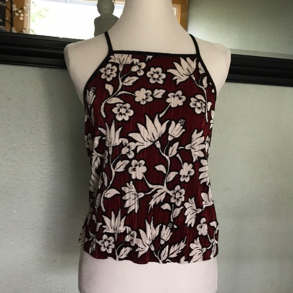 Topshop pleated spaghetti strap floral top - Picture 1 of 8